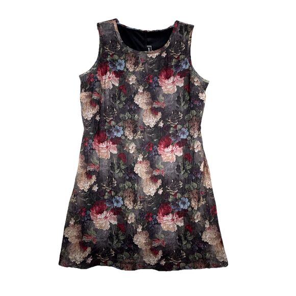 Molly Malloy Dress‎ Womens 12 Black Pink Dark Floral Grunge Cottagecore Vintage - Picture 1 of 8